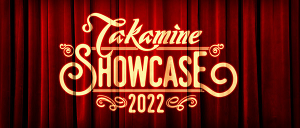 Takamine Showcase 2022 - Winter Edition text in front of a curtain